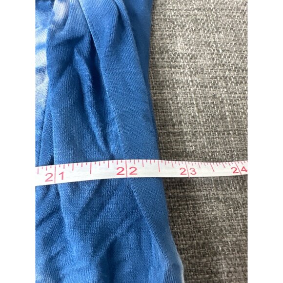 Tie-Dye Blue & White Rayon Spandex Short Sleeve Womens Shirt Top Size M - Picture 6 of 6